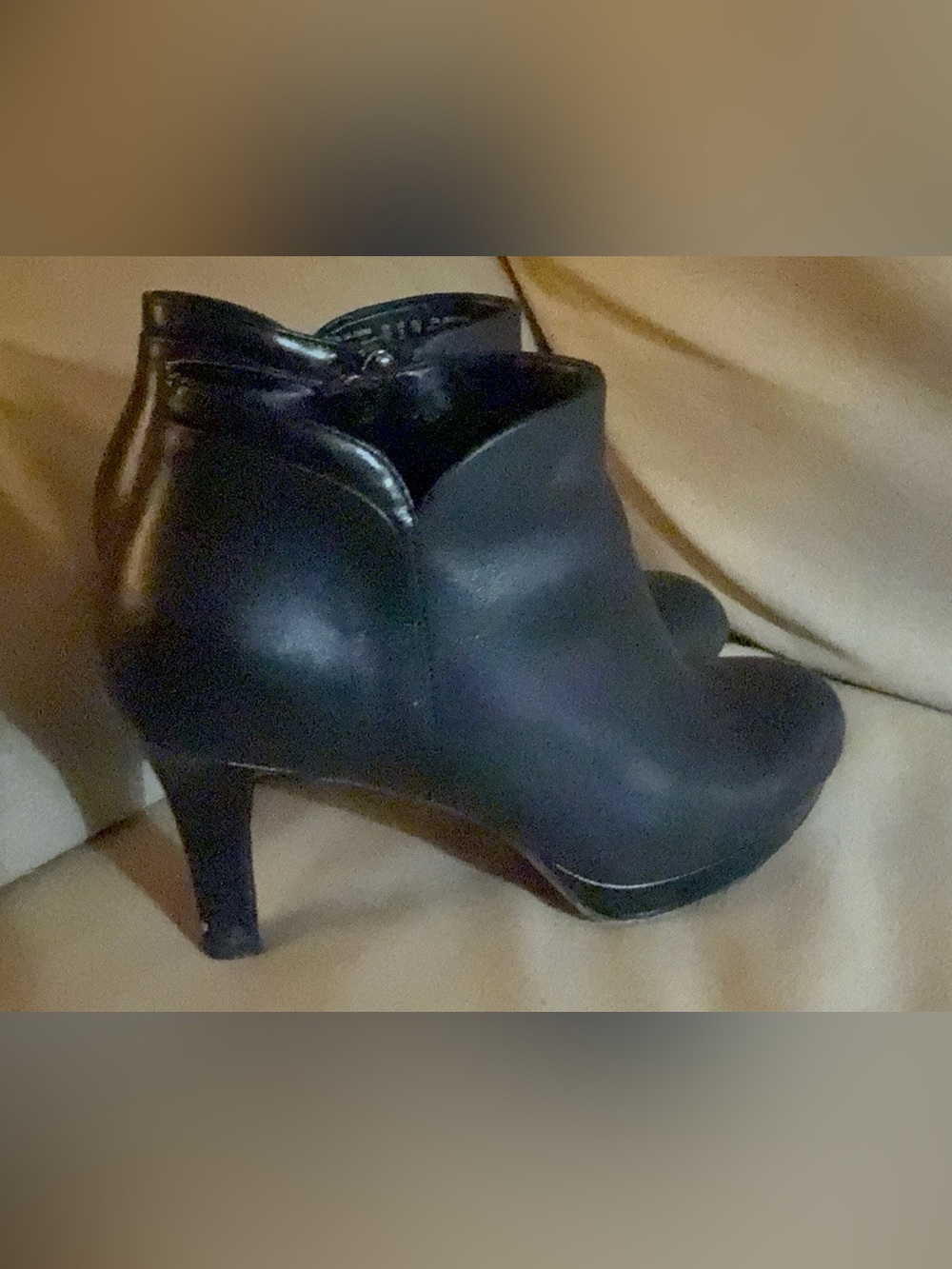 Clarks Black Ankle Booties with Side Zip